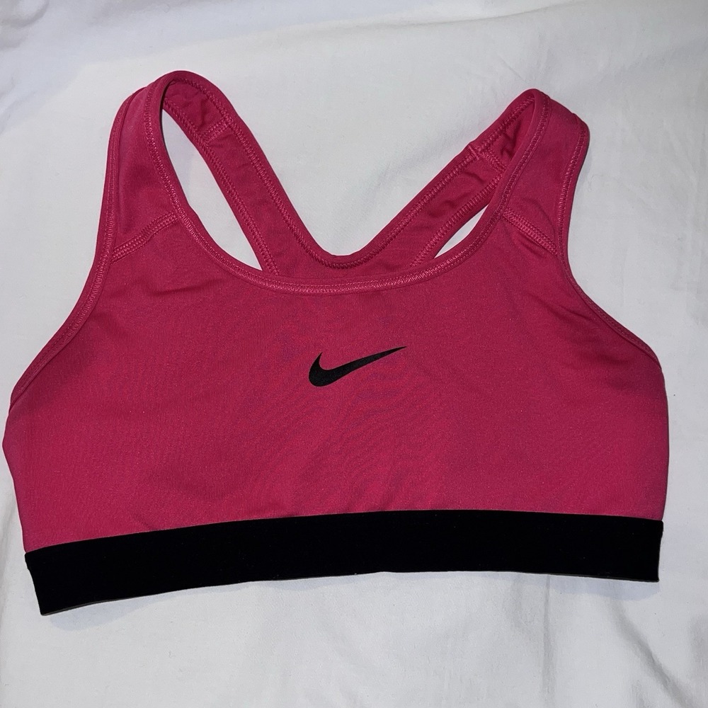 Nike Victory Compression Sports Bra Pink Small Running Dri Fit Racerback Yoga